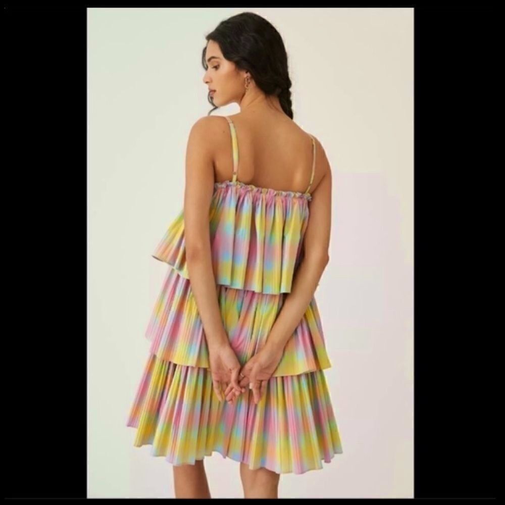Anthropologie Beatrice B Square Neck Tiered Dress NWT - Picture 2 of 16